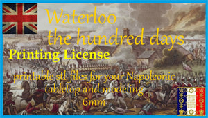 Printing License 6mm Napoleonic "The 100 days - Waterloo"